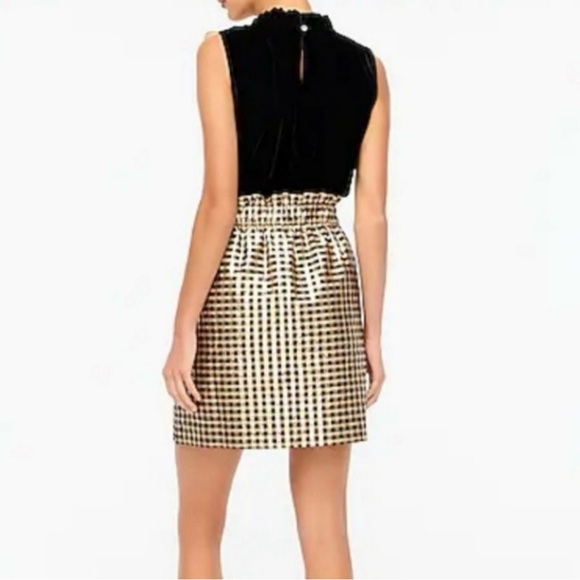 J crew black and gold plaid mini skirt. Lined. Pockets. NWOT - Picture 2 of 3